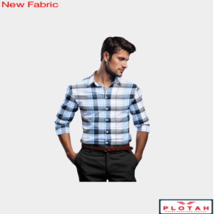 "Checkmate Print Shirt - Stylish check print design, virgin cotton fabric, curved hem - PLOTAH"